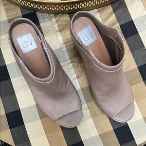 DV by Dolce Vita Taupe Open-Toe Slip-On Mule